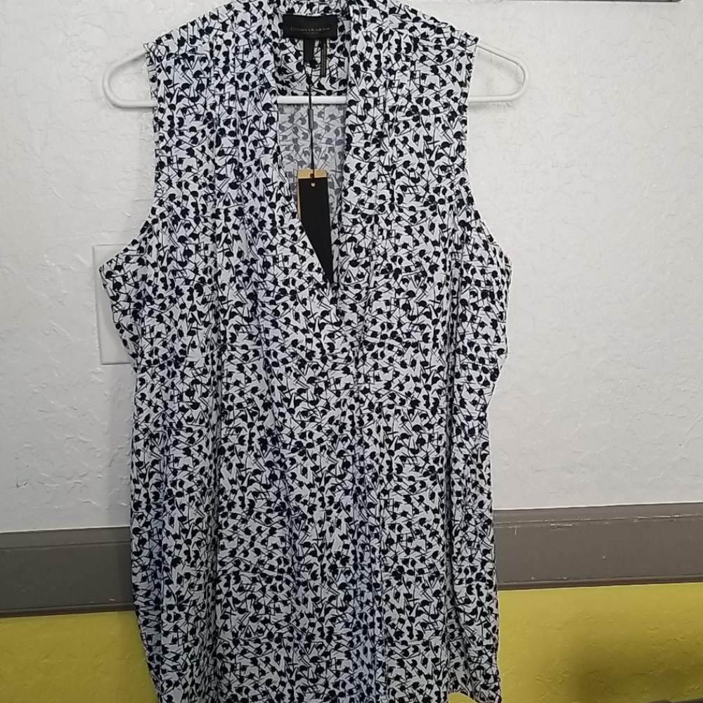 Donna Karan Draped Sleeveless Blouse DKNY XL